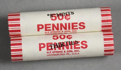 1930s Wheat Pennies S Mint - Bank Rolled Unsorted