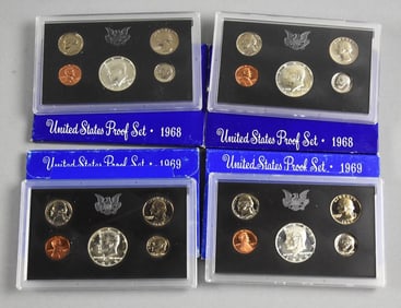 (4) 1968-69 United States Proof Sets