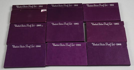 (9) 1984-86 United States Proof Sets