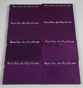 (8) 1990-93 United States Mint Proof Sets