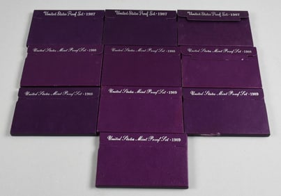 (10) 1987-89 United States Proof Sets