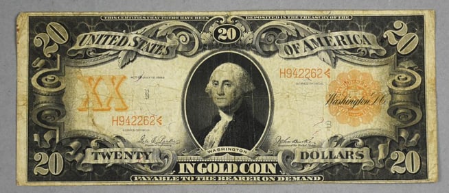 1906 $20 Gold Certificate - Series 1906, George Washington Design