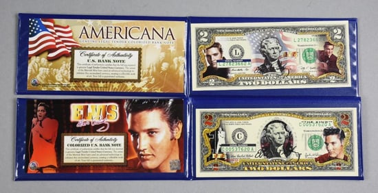 Elvis Presley Commemorative Legal Tender - $2 Bill Colorized