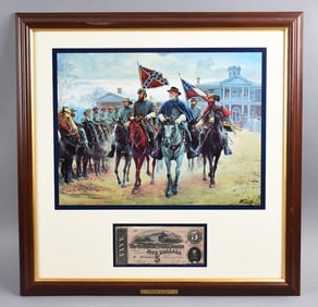 Confederate $5 Bill Mort Kunstler Legends in Gray Print