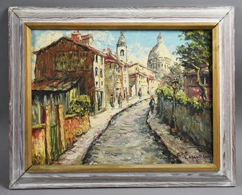 F. Connolly (19th/20th C) Oil on Canvas "Rue De l'Abreuvoir"