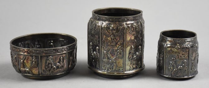 c1920 Derby Silver Co. Silver Plate Repousse Tableware