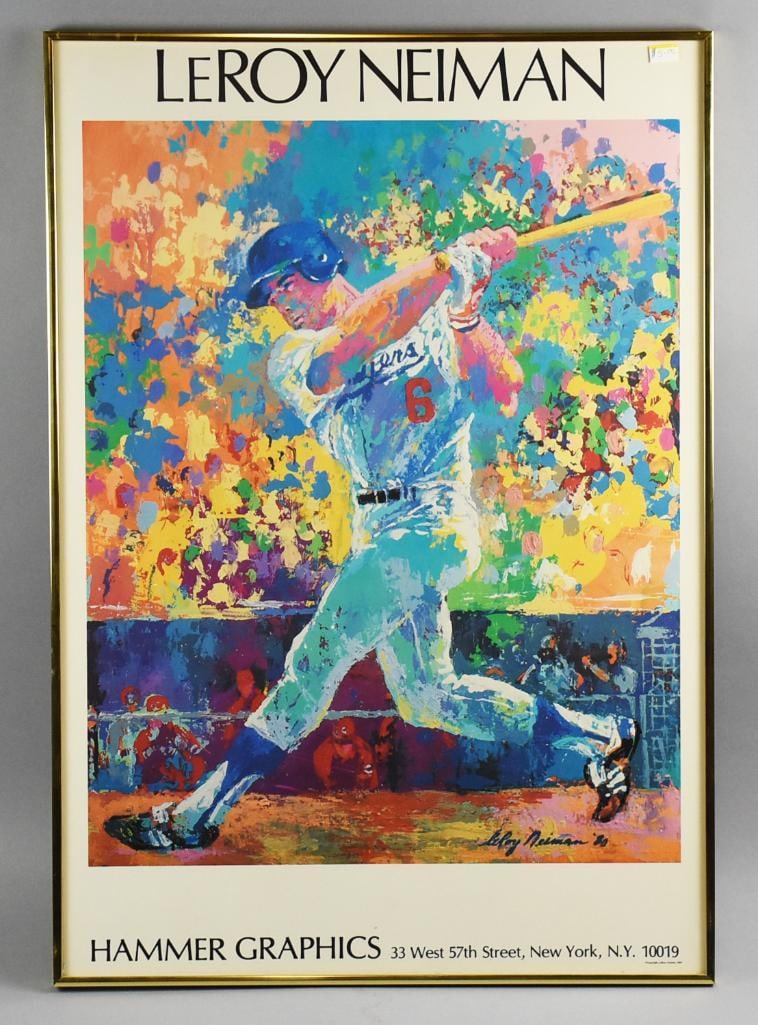 LeRoy Neiman (1921-2012) Steve Garvey Dodgers Print: Great print from LeRoy Neiman (1921-2012) and Hammer Graphics. Print features Steve Garvey of the Los Angeles Dodgers. Nicely framed and measures approx. 12" x 33".