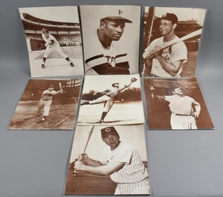 Vintage MLB Player 11 x14 Sepia Toned Photographs