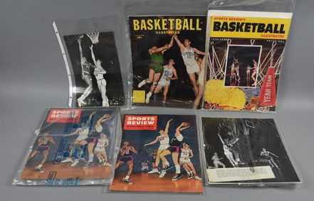 1940s-50s Basketball Preview Mags, B&W Media Photos