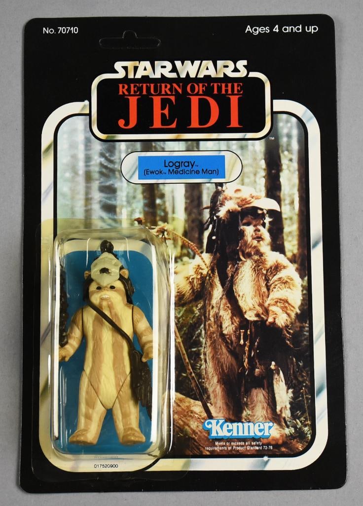 1983 Kenner Star Wars Logray ROTJ 65B Back Unpunched MOC-NOS: Lot is a 1983 Kenner Star Wars Logray Return Of The Jedi 65B Back Unpunched MOC-NOS. Single owner collection from the largest toy collector on the West Coast.