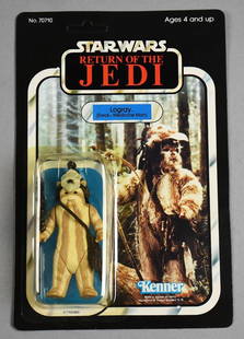 1983 Kenner Star Wars Logray ROTJ 65B Back Unpunched-MOC-NOS: Lot is a 1983 Kenner Star Wars Logray Return Of The Jedi 65B Back Unpunched-MOC-NOS. Single owner collection from the largest toy collector on the West Coast.