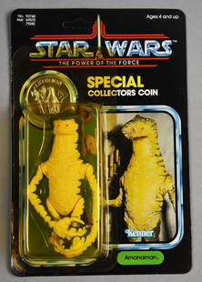 1984 Star Wars POTF Amanaman Coin 92A Back-Unpunched-MOC-NOS: Lot is a 1984 Star Wars Power Of The Force Amanaman Coin 92A Back-MOC. Unpunched. Single owner collection from the largest toy collector on the West Coast.