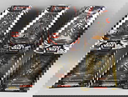 (6) 2006 Hasbro Star Wars Titanium Die-Cast-MIP-NOS: Lot is six 2006 Hasbro Star Wars Titanium Die-Cast-MIP-NOS. Includes Sand Trooper, Bossk, Clone Trooper and General Grievous. Lot with duplicates. Single owner collection from the largest toy collecto