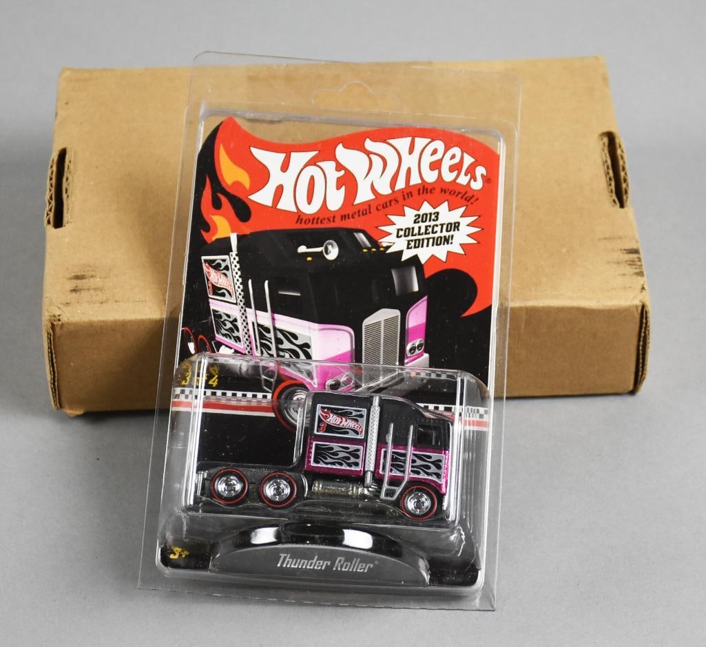 2013 Hot Wheels RLC Thunder Roller Collector Edition-MOC-NOS: Lot is a 2013 Hot Wheels Redline Club Thunder Roller Collector Edition MOC-NOS. Single owner collection from the largest toy collector on the West Coast.