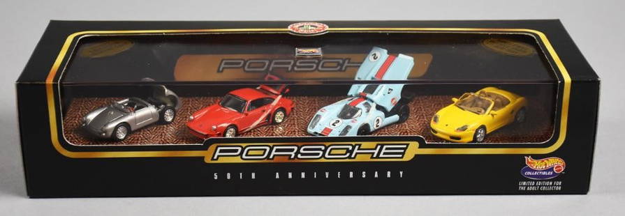 1998 Mattel Hot Wheels Porsche 50th Anniversary MIB-NOS: Lot is a 1998 Mattel Hot Wheels Porsche 50th Anniversary MIB-NOS. Single owner collection from the largest toy collector on the West Coast.
