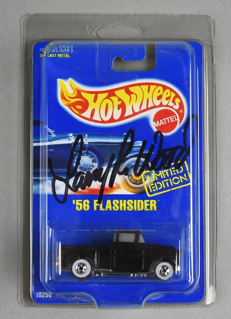 1991 Larry Wood Signed Mattel Hot Wheels '56 Flashsider-NOS: Lot is a 1991 Larry Wood Signed Mattel Hot Wheels '56 Flashsider-NOS. Single owner collection from the largest toy collector on the West Coast.