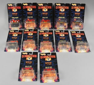 (12) 1993 Mattel Hot Wheels Demolition Man Die-Cast MOC-NOS