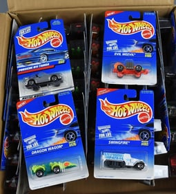 1990s Mattel Hot Wheels Factory Case, Large Assort.-MOC-NOS