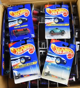 1990s Mattel Hot Wheels Factory Case, 61 Cars-MOC-NOS