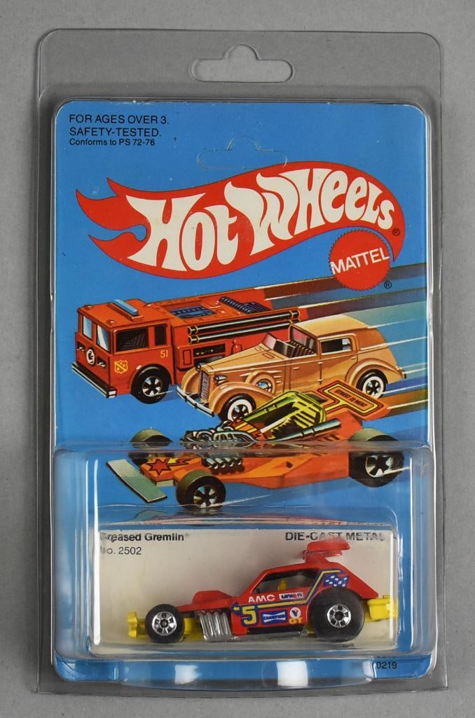 1982 Mattel Hot Wheels 2502 Greased Gremlin MOC-NOS: Lot is a 1982 Mattel Hot Wheels 2502 Greased Gremlin MOC-NOS. Single owner collection from the largest toy collector on the West Coast.