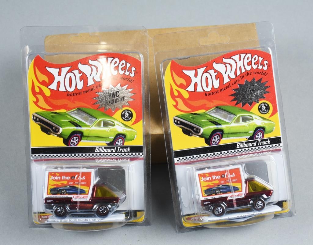 2006 Mattel Hot Wheels HWC Exclusive Billboard Truck -MIB-NOS: Lot is two 2006 Mattel Hot Wheels Hot Wheels Club Exclusive Billboard Truck MIB-NOS. Numbered 3333 and 5025 of 6567. Single owner collection from the largest toy collector on the West Coast.
