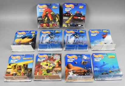 (9) 1997-98 Mattel Hot Wheels Action Pack MOC-NOS