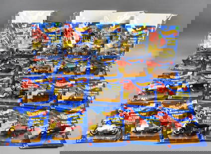 (20) 1990s Mattel Hot Wheels Metallic Paint Racers/Cycles-NOS: Lot is 20 1990s Mattel Hot Wheels Metallic Paint Action Racers and Action Cycles-NOS. Single owner collection from the largest toy collector on the West Coast.