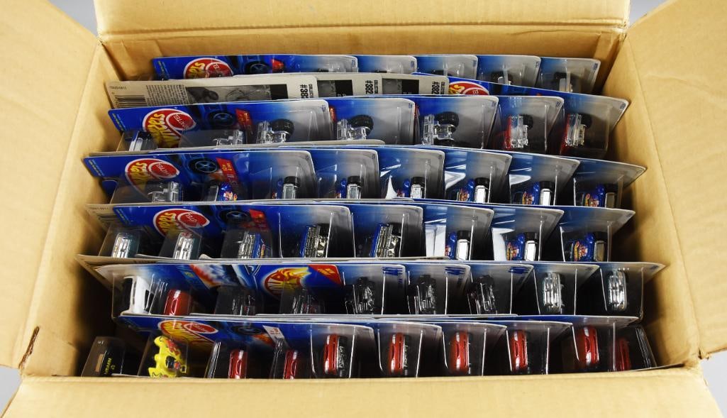 (146) 1990s Mattel Hot Wheels First Editions PLUS-MOC-NOS: Lot is 146 1990s Mattel Hot Wheels First Editions PLUS-MOC-NOS. Includes Race Team Baja Bug, Race Team Nissan Truck, '96 Mustang GT, '56 Flashider?and more. Contents from list unverified. May contain
