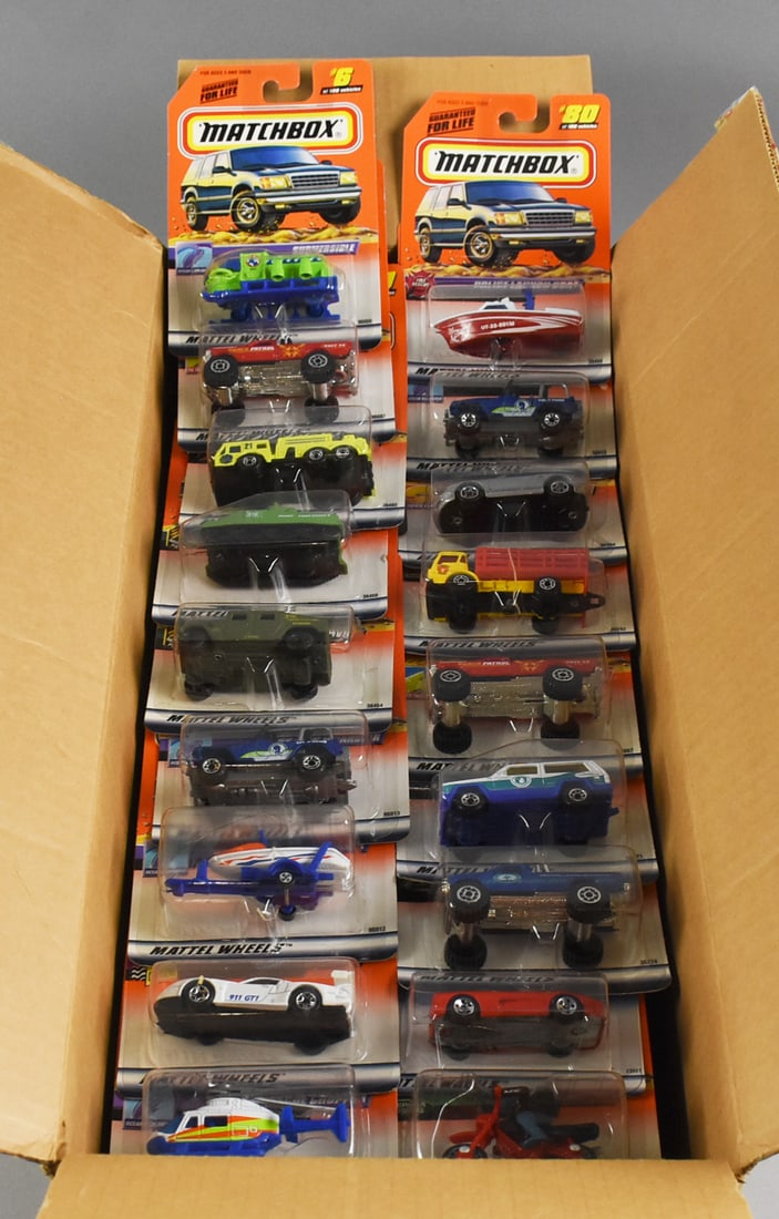 (112) 1990s Matchbox Basic Car Assortment-MOC-NOS: Lot is 112 1990s Matchbox Basic Car Assortment-MOC-NOS. Single owner collection from the largest toy collector on the West Coast.