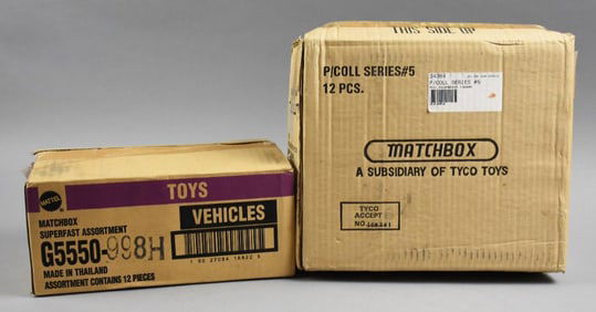2000s Mattel and Tyco Matchbox Factory Cases 12 Cars Each-NOS