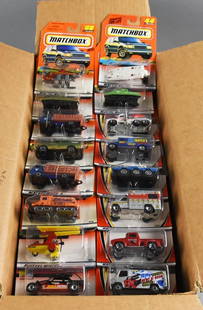 (122) 1990s-00s Mattel Matchbox Basic Assortment-MOC-NOS: Lot is 122 1990s-00s Mattel Matchbox Basic Assortment-MOC-NOS. Unsorted, may contain duplicates. Single owner collection from the largest toy collector on the West Coast.