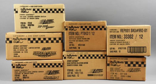 (7) Playing Mantis Johnny Lightning Factory Cases MOC NOS