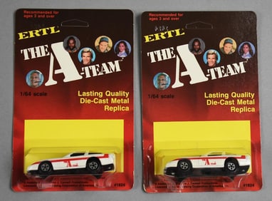 (2) 1983 Ertl The A-Team Corvette Replica 1824 MOC 1/64