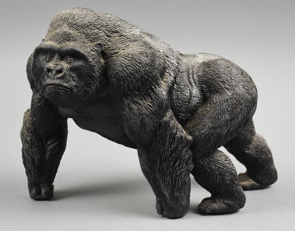 Vintage Ertl Silverback Gorilla - Hard Plastic: Lot is a Vintage Ertl Silverback Gorilla - Hard Plastic. Measures approx. 7" tall x 10" wide.?Single owner collection from the largest toy collector on the West Coast.