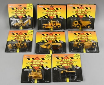 (8) 1994-95 Ertl Road Construction Ahead Die-Cast-MOC-NOS