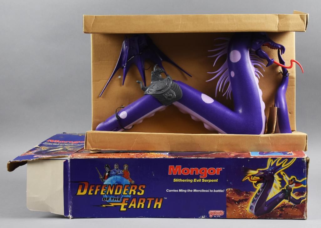 1985 Galoob Defenders of the Earth Mongor Figure MIB NOS: Lot is a 1985 Galoob Defenders of the Earth Mongor Figure MIB-NOS.