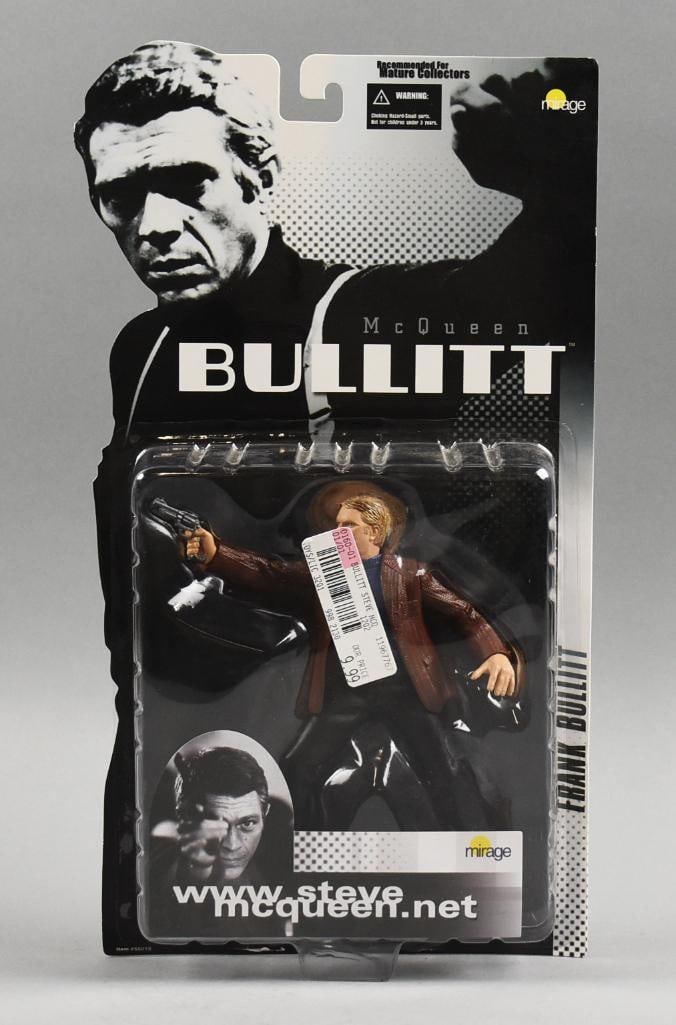 2002 Mirage Steve McQueen Bullitt Action Figure MOC-NOS: Lot is a 2002 Mirage Steve McQueen Bullitt Action Figure-MOC-NOS. Single owner collection from the largest toy collector on the West Coast.
