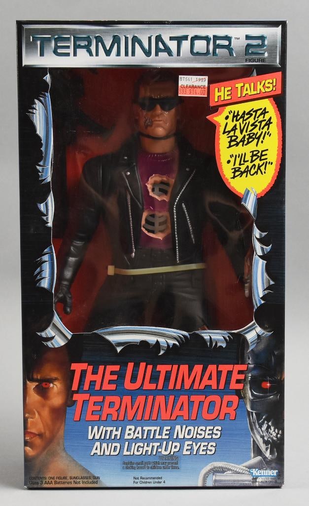 1991 Ultimate Terminator w/ Battle Noises MIB-NOS: Lot is a 1991 Kenner Ultimate Terminator with Battle Noises MIB-NOS. Single owner collection from the largest toy collector on the West Coast.