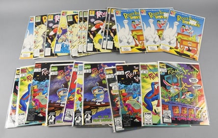 (24) 1990s Marvel Comics Ren & Stimpy, Roger Rabbit