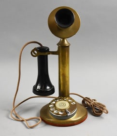 c1920 Bell Candlestick Telephone, Brass & Bakelite