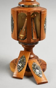 Vintage Mother of Pearl Folk Art Miniature Instrument Display