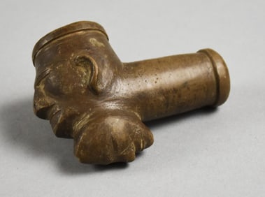 Native American Carved Stone Effigy Pipe