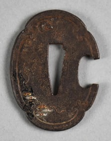 18th-19th Century Japanese Iron Tsuba, Mixed Metal