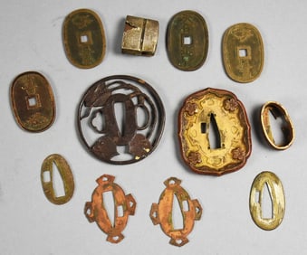 Vintage Japanese Tsuba Assortment, Mixed Metals