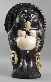 Vintage Japanese Earthenware Tanuki Sculpture