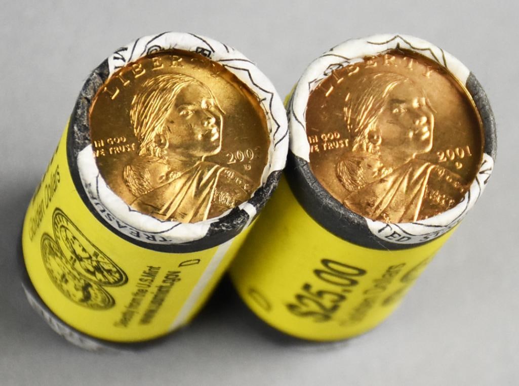 2001, 03 Sacagawea Dollar US Mint Rolls-Uncirculated (1 of 3)