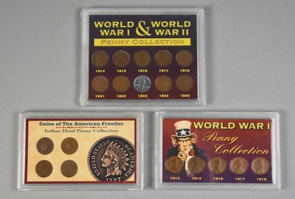 Assorted Penny Collections American Frontier, WWI & WWII