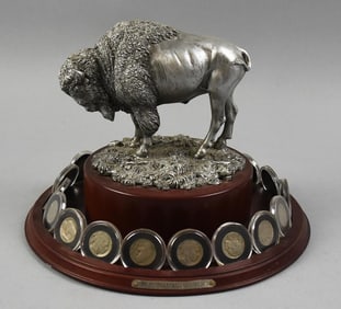 Danbury Mint US Buffalo Nickel Collection & Sculpture