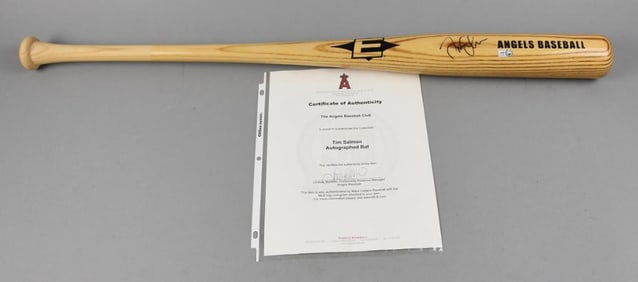 2011 Tim Salmon LA Angeles Signed Bat-MLB Hologram-COA