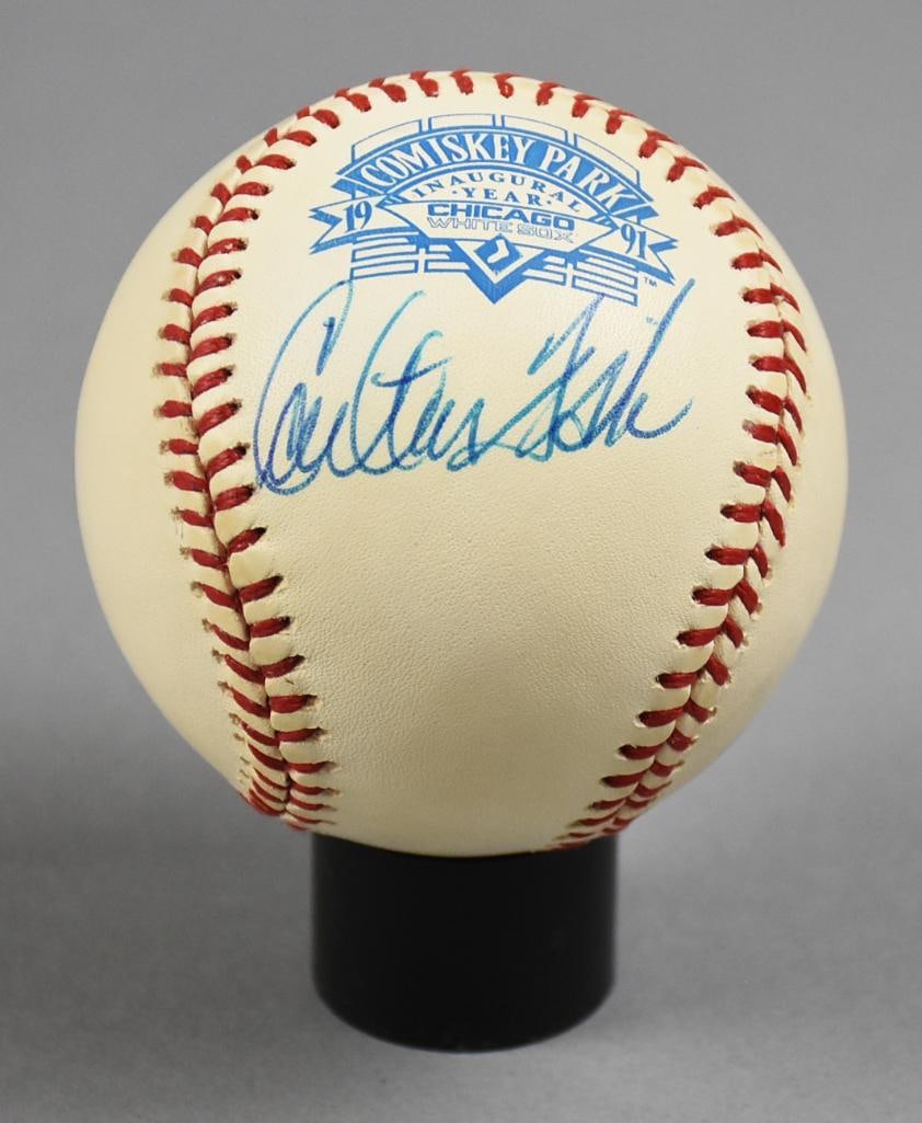 Carlton Fisk MLB Catcher, All-Star, HOF Signed Baseball (1 of 3)